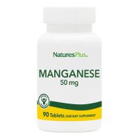 NaturesPlus - Manganese Amino Acid Chelate - 50mg, 90 Vegetarian Tablets - High Potency Essential Mineral Supplement, Supports Bone &amp; Cartilage Health, Gluten Free, 90 Servings