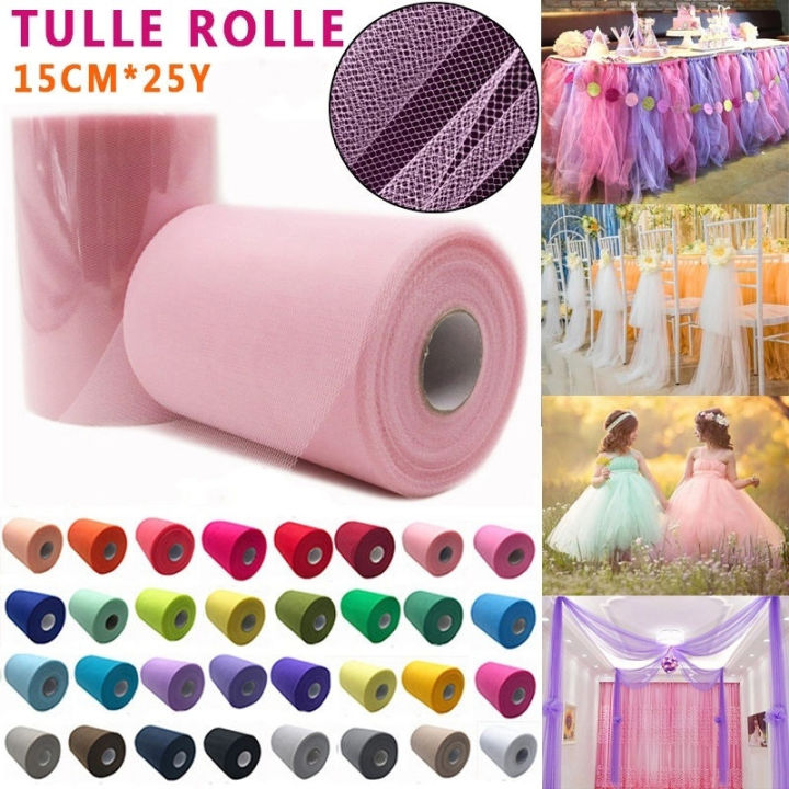 20 Colors DIY 25Yards Tulle Roll Spool Tutu Dress Fabric For Gift Wrap  Wedding Decor Craft