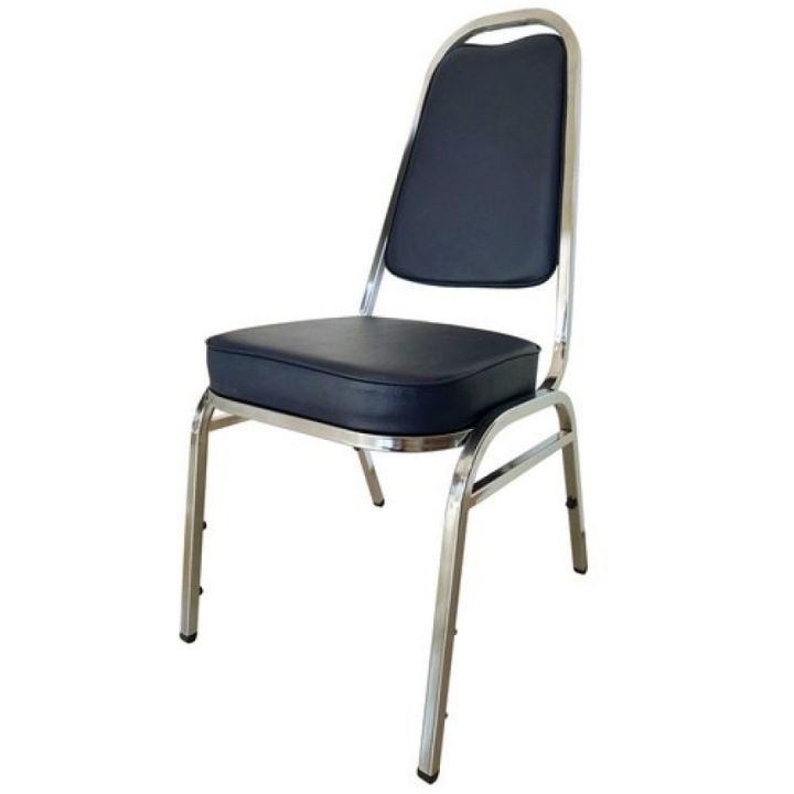 sukchai-เก้าอี้จัดเลี้ยงโครงเหล็กชุบโครเมี่ยม-เหล็กหนาเบาะหนังหนาพิเศษ-เสริมคาดระหว่างขา-เสริมคาดใต้เบาะ-สินค้ารับประกัน1เดือน