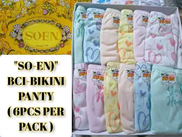 Original Soen 6pcs SOEN Boxer Style Panty For Women's Available All Size  Random Color and Design BBC Bikini Brief Plain or Printed