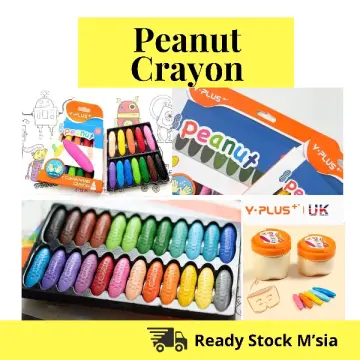 YPLUS Peanut Crayons for Kids, 12 Pastel Colors Washable Toddler