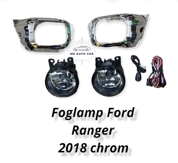 ไฟตัดหมอก ford ranger 2018 2019 2020 2021 ฝาครอบสีชุบ ไฟสปอร์ตไลท์ ฟอร์ด เรนเจอร์ foglamp ford ranger 2018-2022
