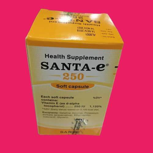 SANTA E 250 IU VITAMIN E 250 BOTOL ISI 30 SOFT KAPSUL MULTIVITAMIN