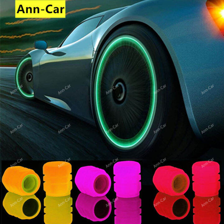 【AnnCar】1PC Universal Fluorescent Red tires Air Cap Stem Valve