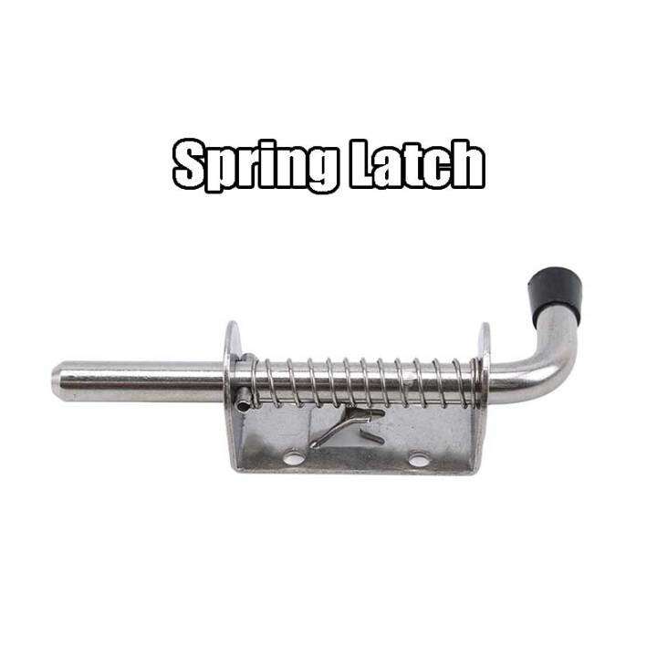 304 Stainless Steel Heavy Duty Spring Latch Lock L Type Barrel Bolt Lock Spring Loaded Latch 