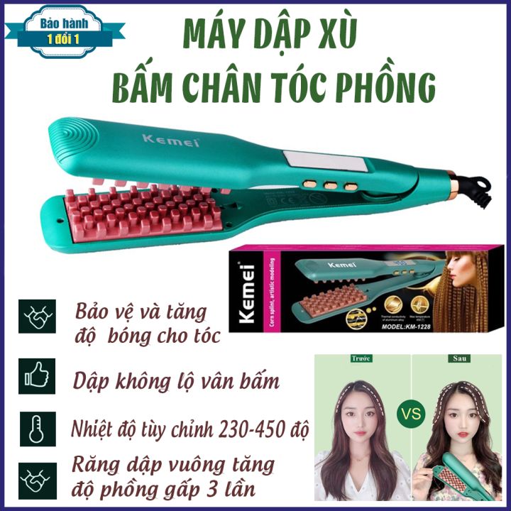 Máy dập xù bấm tóc là giải pháp cho những ai muốn tạo kiểu tóc nhanh chóng và không cần phải sử dụng quá nhiều sản phẩm tạo kiểu tóc. Máy có khả năng làm phẳng và tạo đối lập cho mái tóc, giúp bạn trông thật nổi bật và duyên dáng. Chỉ cần sử dụng máy trong một vài phút, bạn đã có được mái tóc đẹp như mơ.