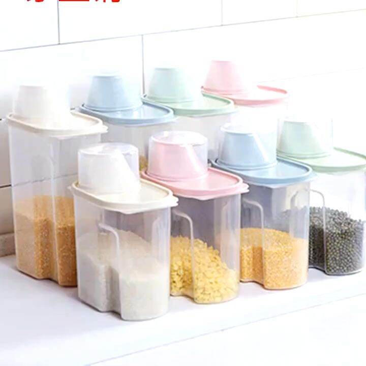 Kitchen Grain Storage Tank Nordic Food Dispenser Transparent Plastic Bottle Food Storage Box