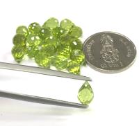 Peridot 7x5mm หยดหินธรรมชาติ 100% ไม่เผา Peridot 7x5mm drops 100% natural gemstone