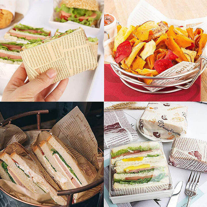 Sandwich Wrapping Paper  50pcs Wax Paper Sheets Food Picnic Paper