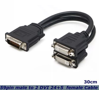 DMS-59pinเพื่อคู่DVIวิดีโออะแดปเตอร์สายเคเบิ้ลสำหรับ59pinการ์ดเพื่อคู่DVIจอlcd 59 Pin To Y-DVI