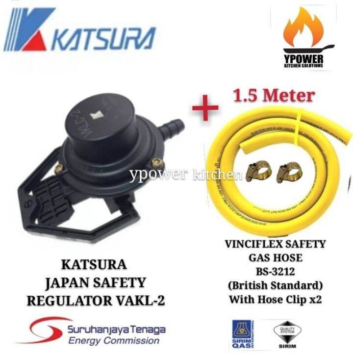 Katsura Safety gas Regulator with 1.5M UNIGAWA High quality has hose