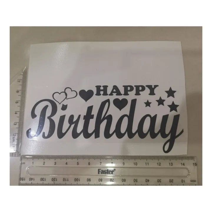 Sticker Celebration Happy Birthday Love Star Warna Hitam | Lazada