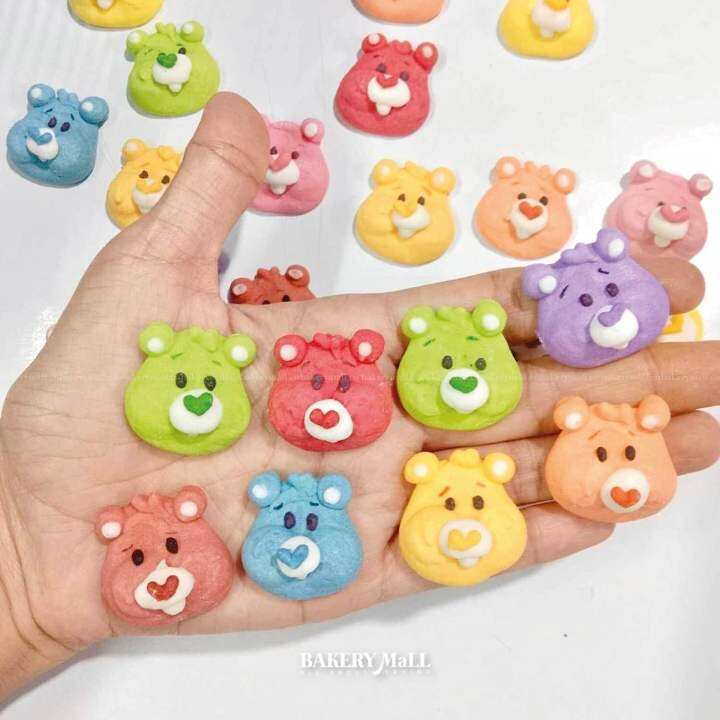 พร้อมส่ง-น้ำตาลตกแต่งเค้ก-หน้า-care-bear-คละสี-20ชิ้น-60ชิ้น