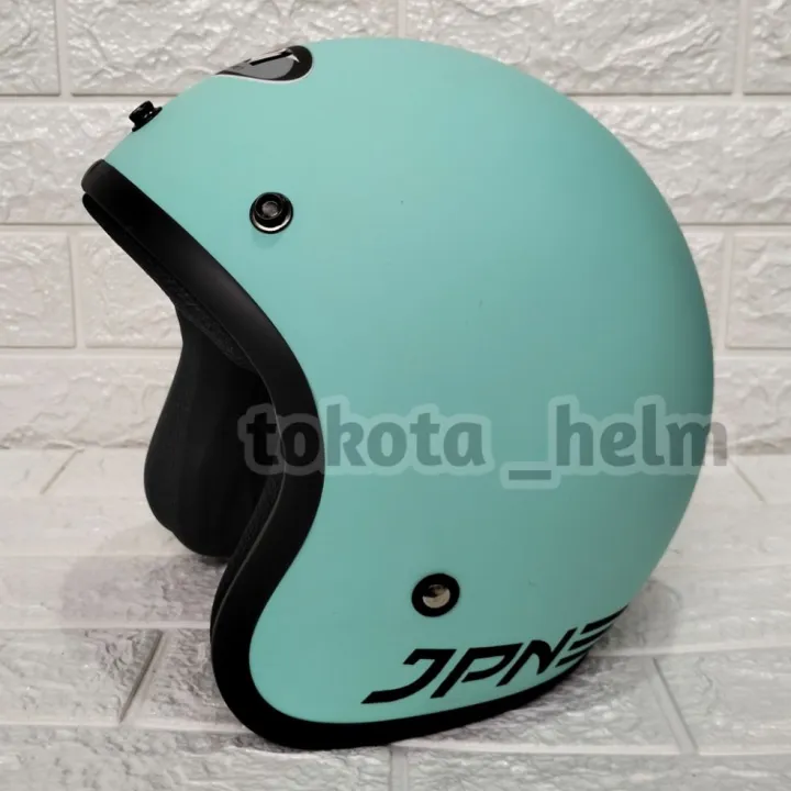 Helm Bogo Retro Jpn Arc Warna Green Pastel Dop Model Helm Saja Tanpa