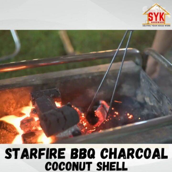 SYK Starfire 3kg± 1Box 40Pcs BBQ Charcoal Briquettes Coconut Shell