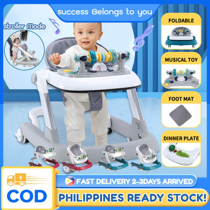 Baby Walker with Push Handle 3in1 Toddler Trolley SittoStand Walker