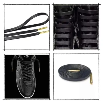 Weiou Close Mouth Gold Metal Aglets Bright Colored Waxed Dress Shoe Laces  Black Boot Laces Cotton