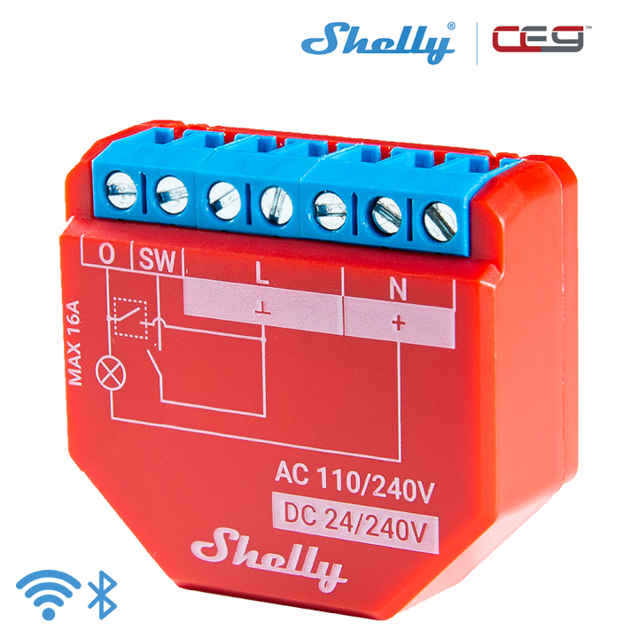 Shelly Plus 1PM, Wi-Fi-operated Smart Relay, 1 Channel 16A, With Power ...