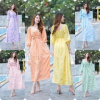 MaxiDress แม็กซี่เดรสกระโปรงยาว เดรสเปิดไหล่ เดรสแขนตุ๊กตายาว