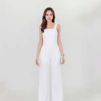 Ramsita Sarina Jumpsuit White จั๊มสูทสายไหล่ สีขาว