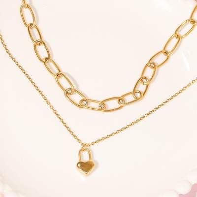 RINDA - Love layer necklace (สร้อยคอ) (stainless steel)