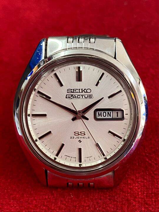 seiko5-actus-ss-23-jewels-automatic-ตัวเรือนสแตนเลส-นาฬิกาผู้ชาย-มือสองของแท้