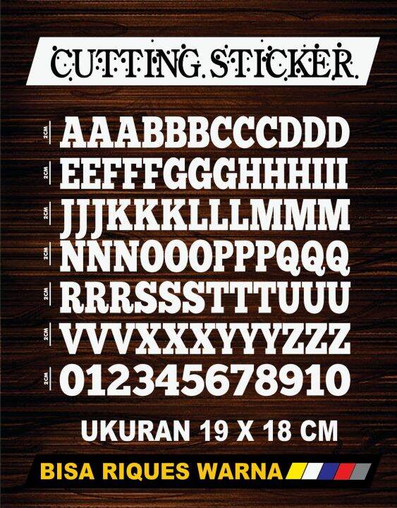 Cutting Sticker Huruf Abjad Dari A Z Sticker Kelihatan Nyala Pada