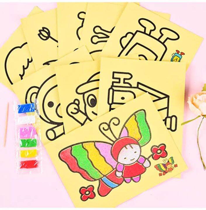 Bộ 10 Tranh Cát Nghệ Thuật Cho Bé Tập Tô Màu Và Rèn Luyện Tính Kiên Trì |  Lazada.Vn