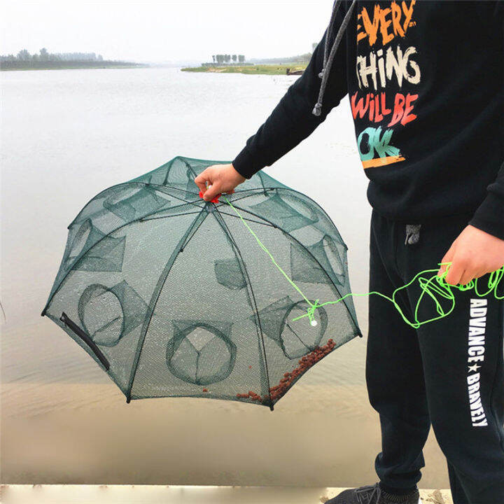【Ship from Manila】Folded Portable Umbrella Type Fishing Net 4/6/8/10/12