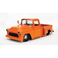 Jada Toys 1955 Chevrolet Stepside Pickup Truck  1:24 scale Diecast Car Model, Orange