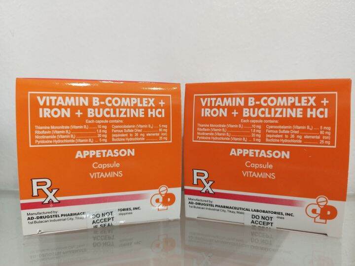 Appetason capsules (Multivitamins+Iron+Buclizine) Lazada PH