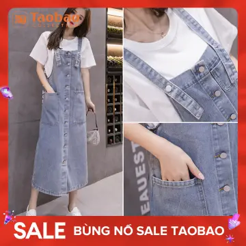 Đầm liền denim dài tay cổ trái tim khuy tròn - NU9793 – kamaka.vn