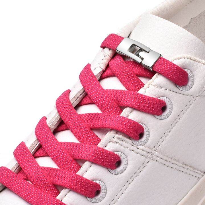 No Tie Elastic Lace Lock Shoe Laces | Speed Laces Pink