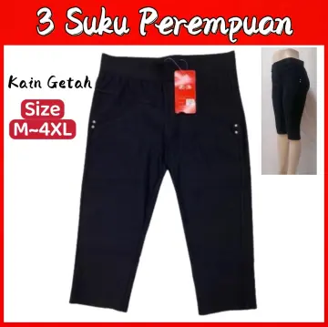 3/4 Casual Pants Three Quarter Pants Seluar 3 Quarter Seluar Pendek  Pinggang Getah Short Cargo