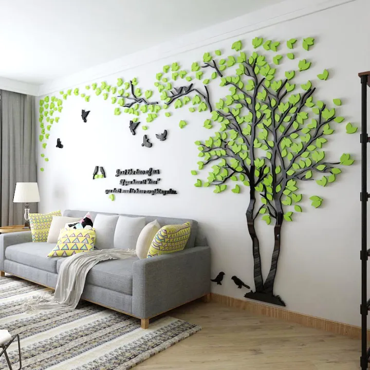 Cozy Tree Acrylic 3D Wall Stickers Bedroom Living Room Sofa TV Background  Wall Decoration Pastoral Creative | Lazada Singapore