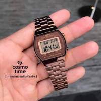 นาฬิกา Casio นาฬิกาข้อมือผู้ชาย หญิง สีชมพู สีน้ำตาลมาใหม่ สายสเตนเลส รุ่น B640WC-5A ตั้งเวลาให้ เเถมฟรีกล่องและถุงกระดาษครบชุด