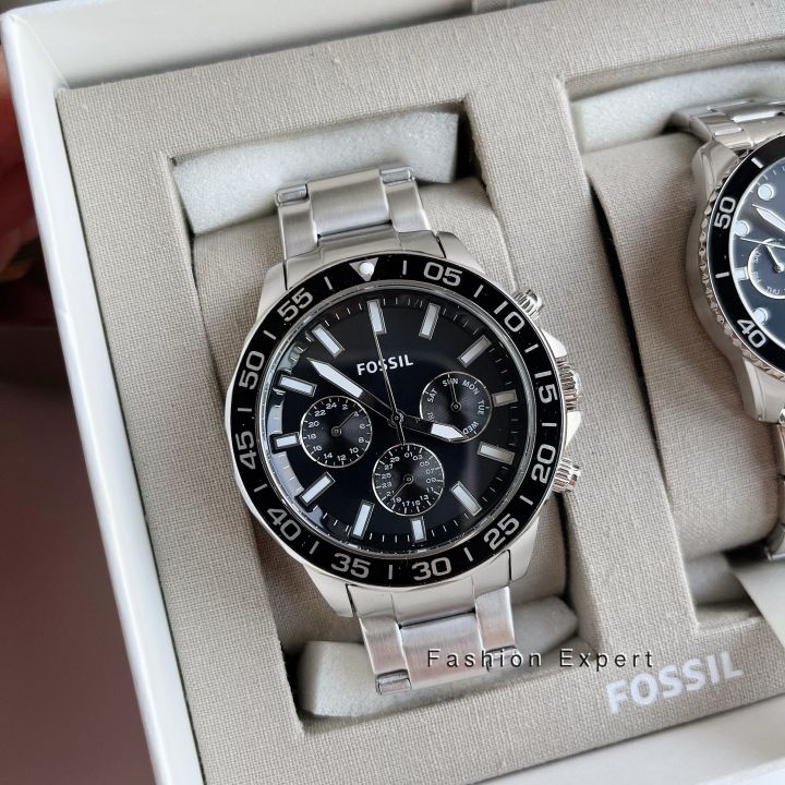 ของแท้100-fossil-his-and-hers-multifunction-stainless-steel-watch-bq2751-bq2753-bq2754