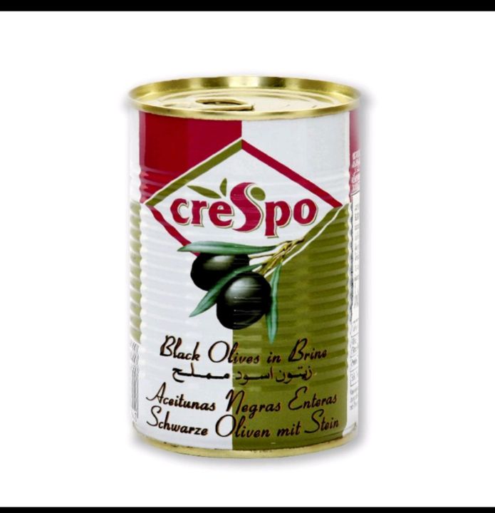 คริสโป มะกอกดำในน้ำเกลือ 397 กรัม crespo black olives 397 g