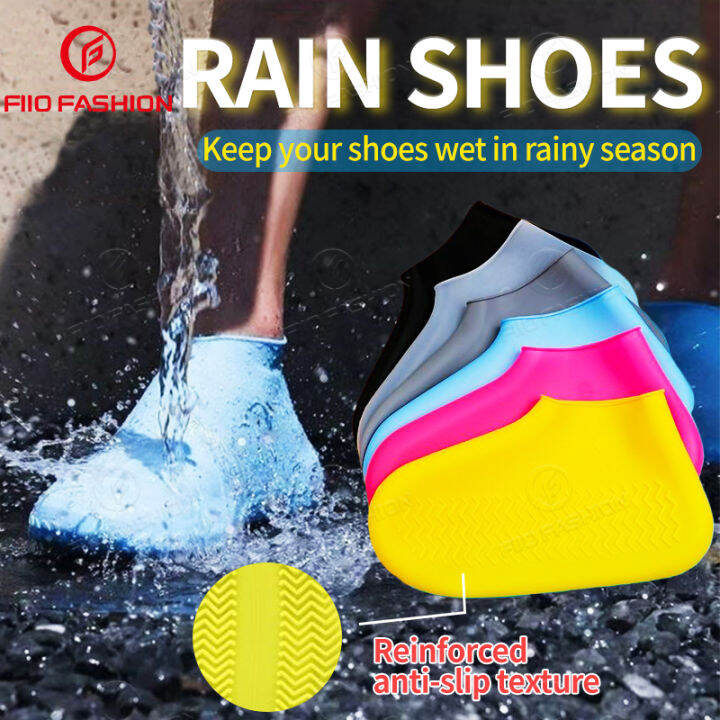 FIIO Silicone Rain Boots Set Men/Women Rainy Shoe Cover Waterproof Slip