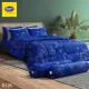 SATIN ชุดผ้าปูที่นอน พิมพ์ลาย Graphic D125 สีน้ำเงิน #ซาติน ชุดเครื่องนอน 5ฟุต 6ฟุต ผ้าปู ผ้าปูที่นอน ผ้าปูเตียง ผ้านวม กราฟฟิก