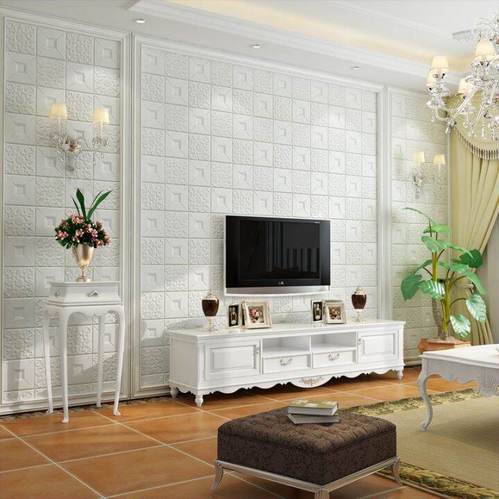 Ceiling Wallpaper Room Design for Plywood Wall 3D Foam Bricks Sticker
