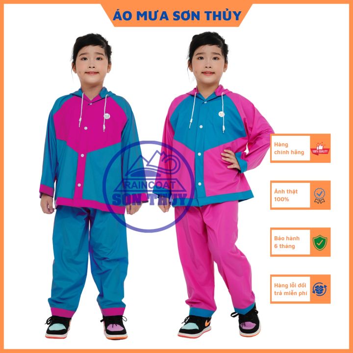 Áo mưa bộ trẻ em Sơn Thủy, bộ áo mưa cho bé bằng nhựa PVC siêu bền ...