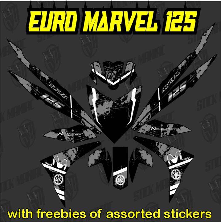 Euro Marvel 125 decals sticker, Laminated | Lazada PH