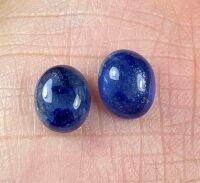 ไพลินสีน้ำเงินธรรมชาติ 4.21cts คู่ 8x6mm 4.21cts natural blue sapphire pair 8x6mm