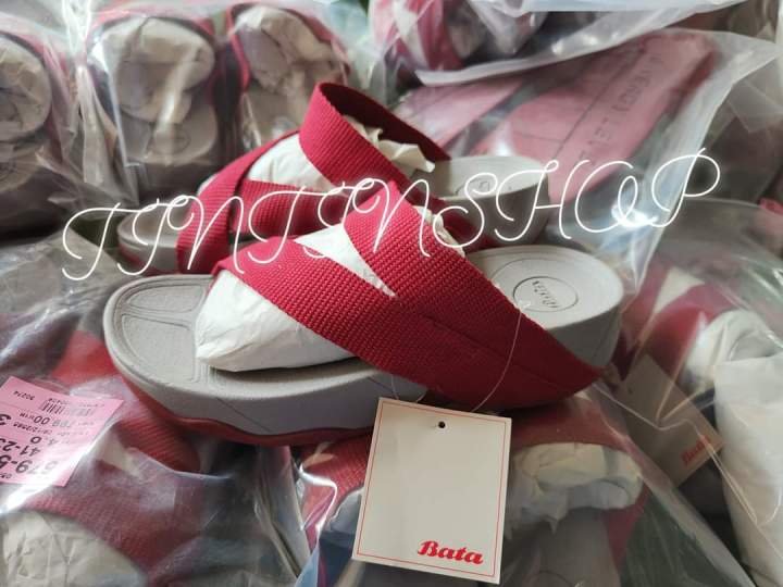 bata-enery-สีแดง-สายผ้าแท้จาก-shop