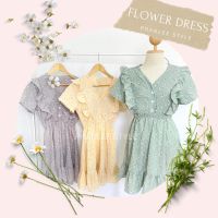 Grass Flower Short Dress✨ เดรสลายมินิดอกหญ้าน่ารักหวานๆ