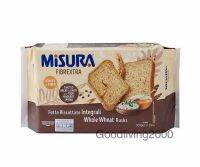 (Free shipping) MiSURA Fibrextra Whole Wheat Rusks 320g ขนมปังโฮลวีท อบกรอบชนิดแผ่น ตรา มิซูร่า ไฟเบรกซ์ตร้า ขนาด 320 กรัม