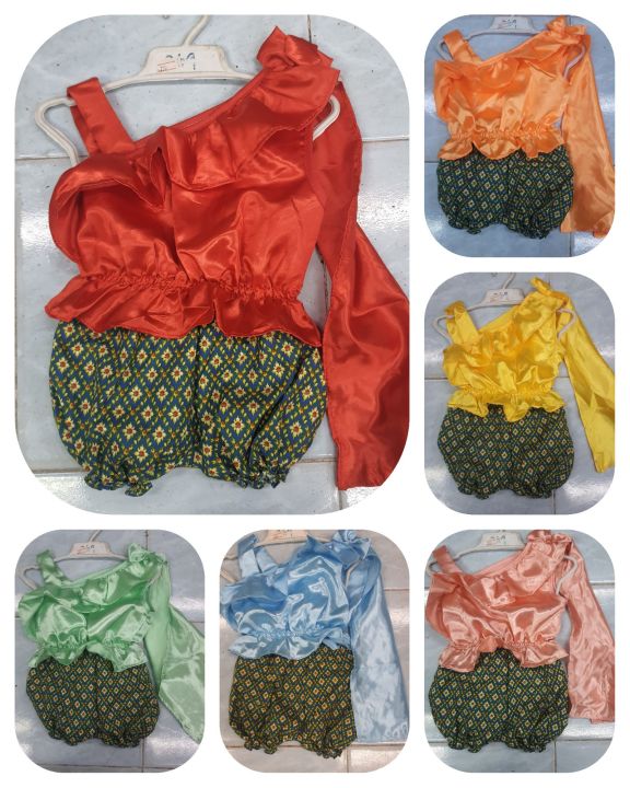 ชุดไทยเด็กหญิง-สะไบ-กางเกง-งานฟรีไซร์สำหรับเด็ก0-1ขวบ-พร้อมส่ง
