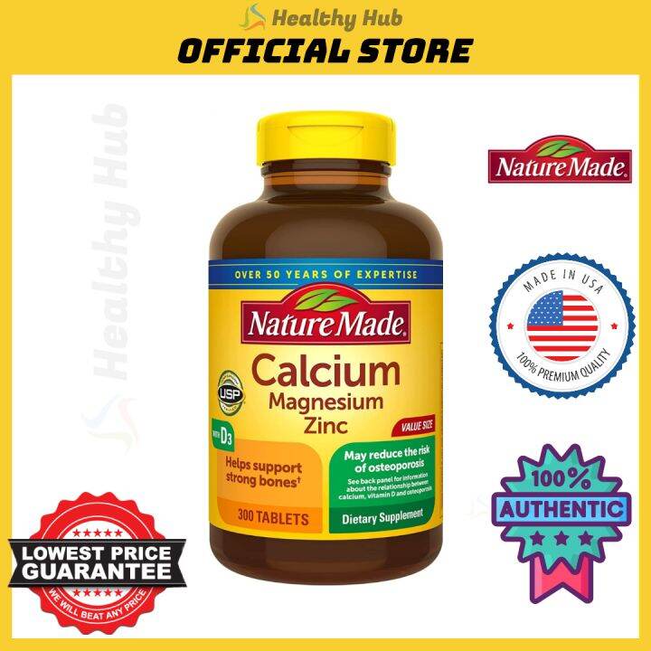 Nature Made Calcium Magnesium Zinc with Vitamin D3, Dietary Supplement