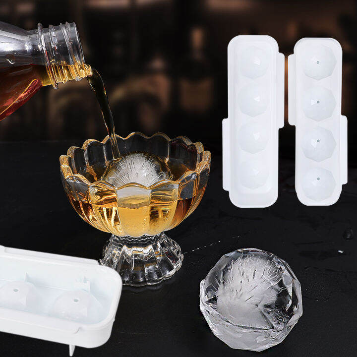 Rose Diamond Shape Ice Cube Mold Whisky Wine Cool Down Ice Maker Reusable  Ice Cubes Tray Mold for Freezer with Lid